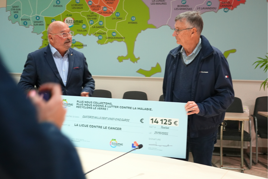 14 125 € reversés à la Ligue contre le cancer par le SITTOMAT
